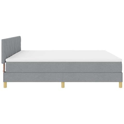 Letto a molle con materasso Grigio chiaro 200 x 200 cm Tessuto - Foto 9