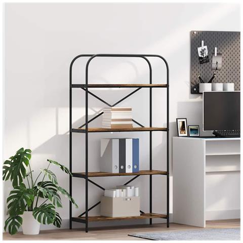 Libreria Rovere fumo 80 x 30 x 146 cm Legno multistrato - Foto 2