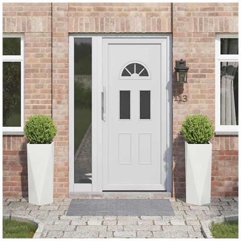 Fioriera 2 pcs Bianco 30 x 30 x 75 cm Acciaio - Foto 2