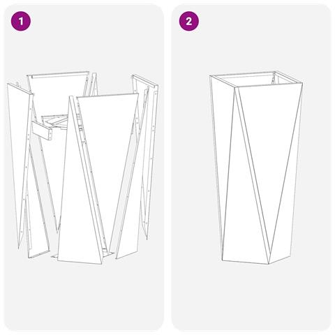 Fioriera 2 pcs Bianco 30 x 30 x 75 cm Acciaio - Foto 9