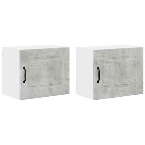 Pensile cucina con porta 2 pcs Grigio cemento 50 x 31 x 40 cm - Foto 1