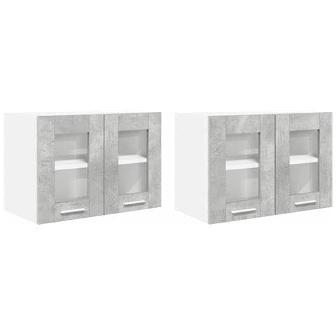 Armadio pensile Riga 2 pcs Grigio cemento 60 x 31 x 40 cm - Foto 1