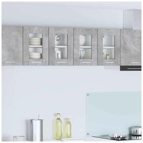 Armadio pensile Riga 2 pcs Grigio cemento 60 x 31 x 40 cm - Foto 2