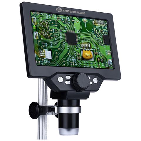 Mikroscopio Digitale Lcd 7"" Nanozoom Ax1200 - Ingrandimento 1200x | 12mp | Full Hd 1080p | Led | Usb | Microsd | Treppiede In Alluminio - Foto 2
