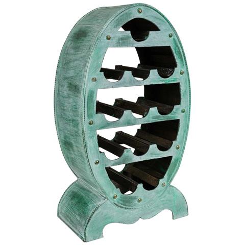 Portabottiglie In Legno Blu 46x27x85h - Foto 1