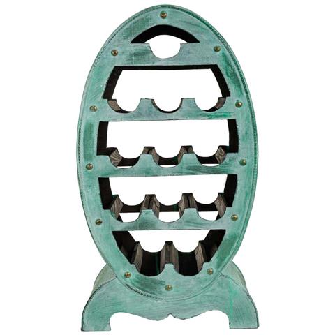 Portabottiglie In Legno Blu 46x27x85h - Foto 2