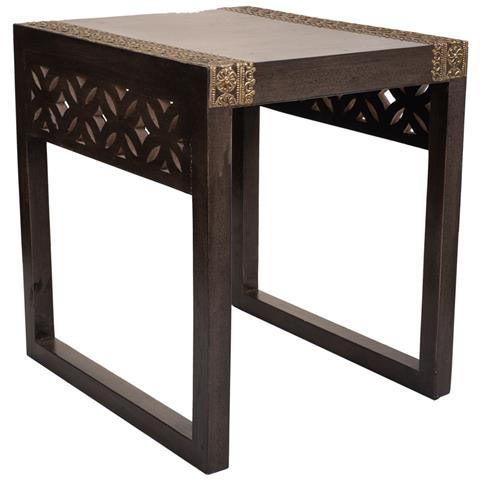 Tavolo In Legno E Metallo Grigio 35x40x43 H - Foto 1