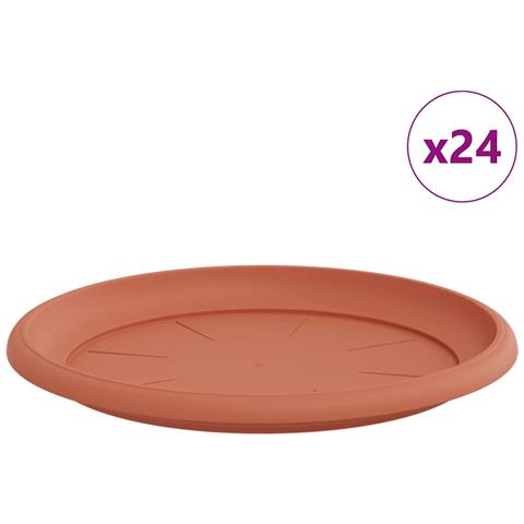 Vassoio Rotondo per Fiori 24 pcs Rosso Mattone Ø 27 x 2,5 cm - Foto 1