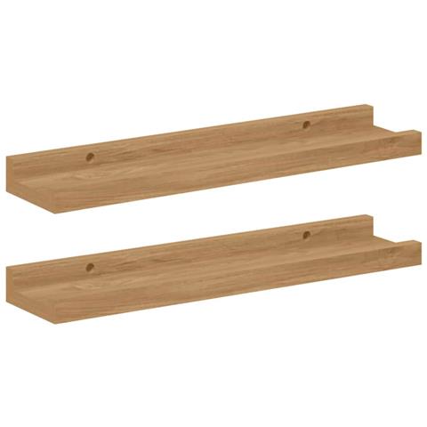 Scaffale da parete con lo scaffale 2 pcs Marrone 40 x 9 x 3 cm - Foto 1