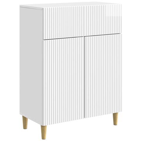 Credenza Bianco Lucido 66 x 34,5 x 90 cm Legno ingegnerizzato - Foto 1