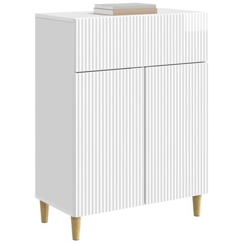 Credenza Bianco Lucido 66 x 34,5 x 90 cm Legno ingegnerizzato - Foto 2