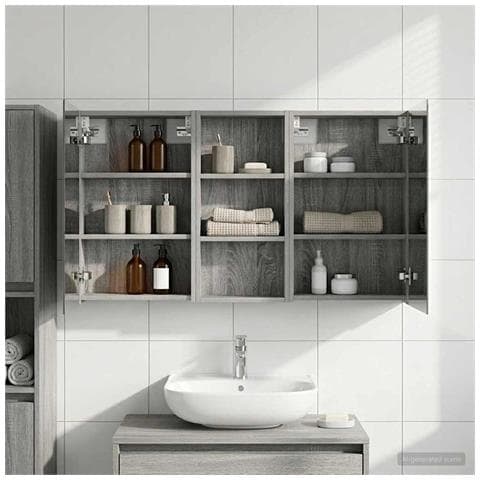 Set di Armadi da Bagno con porta 3 pcs 110 x 10,5 x 60,5 cm - Foto 2
