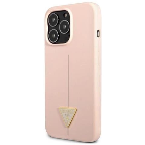 Guess Guhcp13xsltgp Custodia Per Iphone 13 Pro Max 6,7 Rosa /rosa In Silicone A Forma Di Triangolo - Foto 2