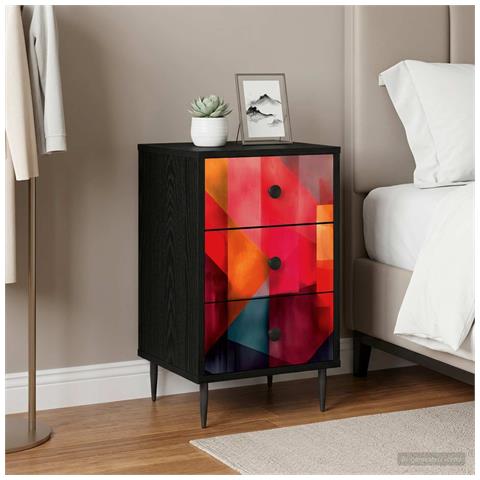 Armadio da Notte HEESCH Rovere Nero 36 x 33 x 61 cm - Foto 2