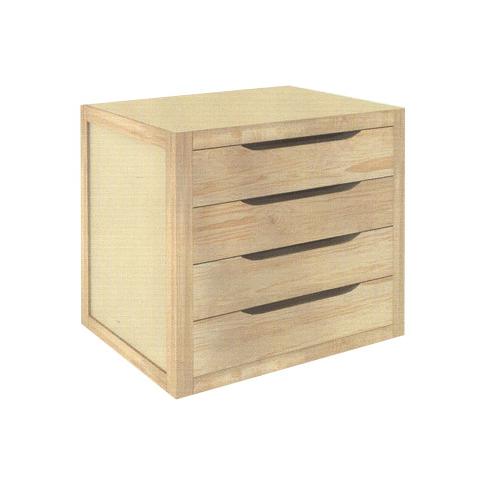 Cassettiera in Legno Multiuso a quattro Cassetti Rettangolari - Foto 1