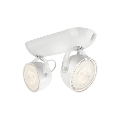 Faretto Orientabile Led Doppio 'dyna' - 6w - 540 Lumen L. calda - Bianco - Foto 2