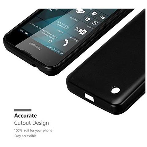 Custodia Compatibile Con Nokia Lumia 550 In Nero Metallico - Coperchio Protettivo In Silicone Tpu Flessibile - Foto 2