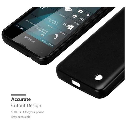 Custodia Compatibile Con Nokia Lumia 550 In Nero Metallico - Coperchio Protettivo In Silicone Tpu Flessibile - Foto 7