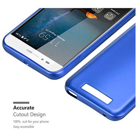 Custodia Compatibile Con Zte Blade A612 In Blu Metallico - Coperchio Protettivo In Silicone Tpu Flessibile - Foto 2