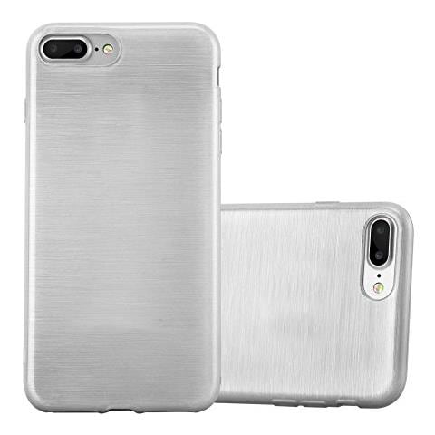 Custodia Compatibile Con Apple Iphone 8 Plus / Iphone 7 Plus / Iphone 7s Plus In Argento - Coperchio Protettivo In Silicone Tpu Flessibile Con Design Spazzolato - Foto 1