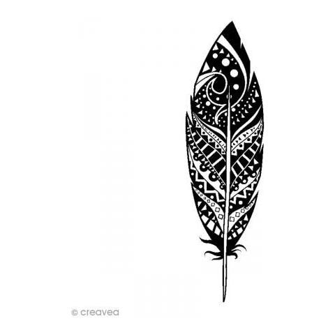 Piuma Decorativo Timbro, Legno, Nero, 2,6 x 2,5 x 7,5 cm - Foto 1