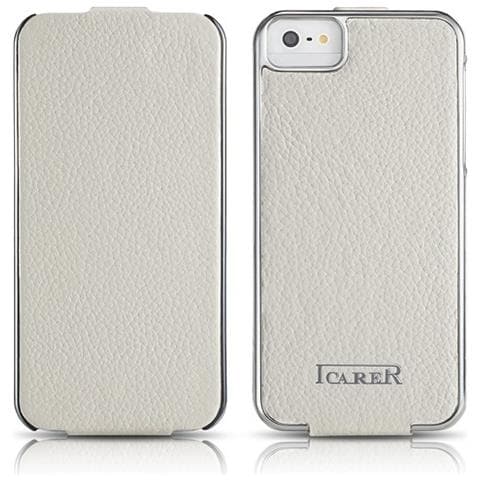 Iphone 5 / 5s / Se Caso In Vera Pelle Bianca Electroplating - Foto 1