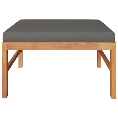 Set Divani Giardino 3 Pz Cuscini Grigio Scuro In Legno Di Teak - Foto 2