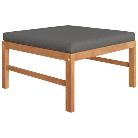 Set Divani Giardino 3 Pz Cuscini Grigio Scuro In Legno Di Teak - Foto 9