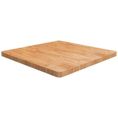 Piano Tavolo Quadrato Marrone Chiaro 80x80x4cm Rovere Trattato - Foto 1