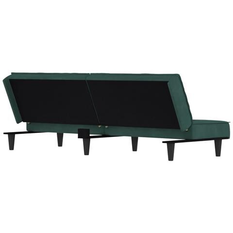 Divano Letto Verde Scuro In Velluto - Foto 2