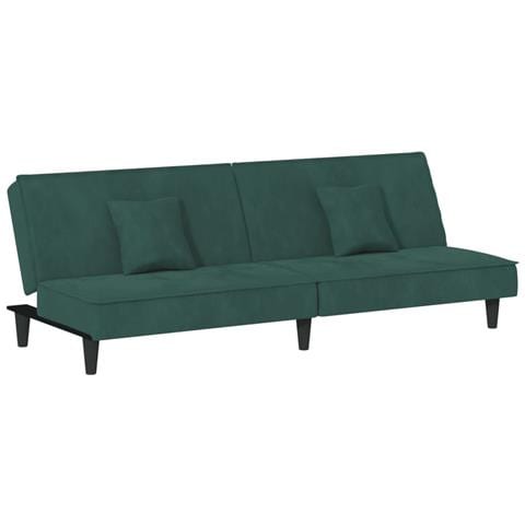 Divano Letto Verde Scuro In Velluto - Foto 1