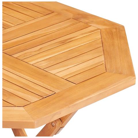 Set Da Pranzo Per Giardino 5 Pz In Legno Massello Di Teak - Foto 8