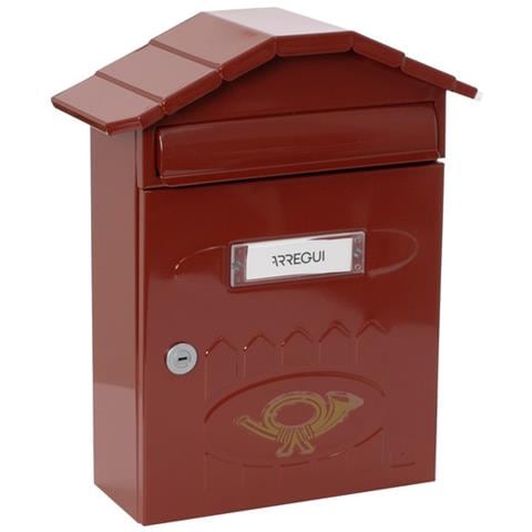 Villa E5002 Cassetta Postale Individuale In Acciaio, Cassetta Della Posta Da Parete, Lamiera Spessa, Dimensione M (din A4 E Riviste), Rosso - Foto 1