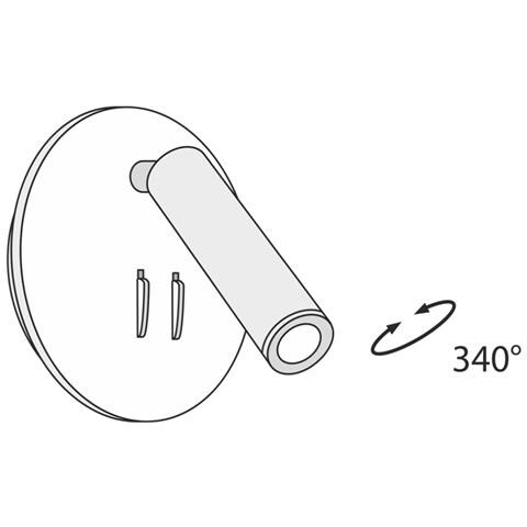 Applique Da Parete Interno Moderno Ios 176 Alluminio Bianco Led Integrato 10w - Foto 2