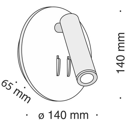 Applique Da Parete Interno Moderno Ios 176 Alluminio Bianco Led Integrato 10w - Foto 4