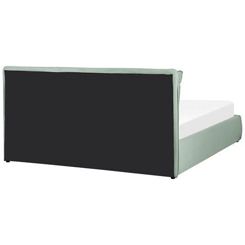 Letto Matrimoniale Contenitore Velluto Verde Menta 180 X 200 Cm Bajonna - Foto 2
