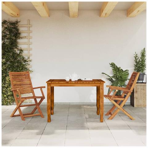 Sedie Da Giardino Pieghevoli Con Braccioli 2pz Massello Acacia - Foto 3