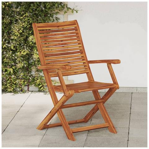 Sedie Da Giardino Pieghevoli Con Braccioli 2pz Massello Acacia - Foto 1