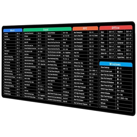 Tappetino Per Desktop/tappetino Per Mouse Grande Con Scorciatoie Da Tastiera Di Windows  S - Foto 1