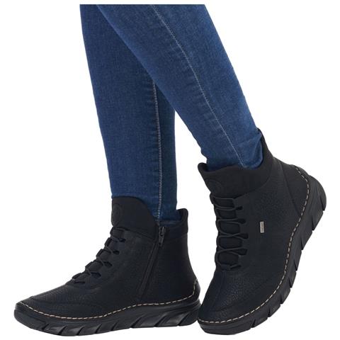 Black Casual Closed Ladies Mid Height Boots Stivaletti Pelle Sintetica Scarpe Donna Nero Eu 40, 55069-00 - Foto 2