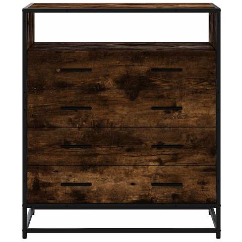 Cassettiera Rovere Fumo 70x41x83,5 cm in Legno Multistrato - Foto 2