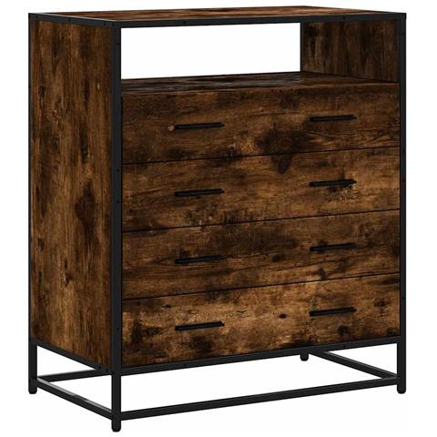 Cassettiera Rovere Fumo 70x41x83,5 cm in Legno Multistrato - Foto 1