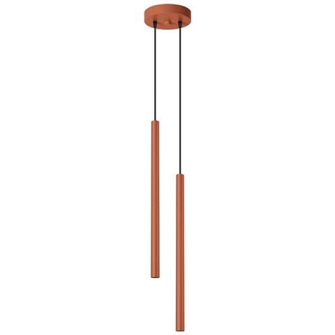 Sollux Lighting Lampada A Sospensione Pastelo 2 Rosso Ocra Sl.1525 - Moderno Lampada A Sospensione Ocra Rossa 104x15x15 Cm - Foto 1