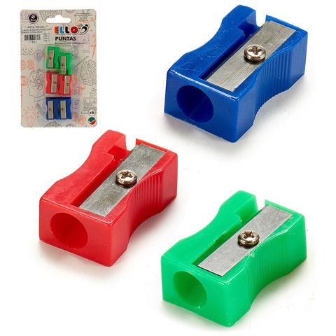 Set Di 6 Temperamatite. Assortito In 3 Colori. - Foto 1