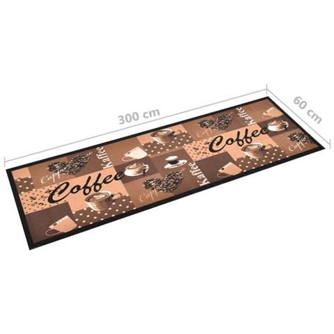 Lusso Casadino -  Tappetino Da Cucina Lavabile Caffè Marrone 60x300 Cm - Foto 5