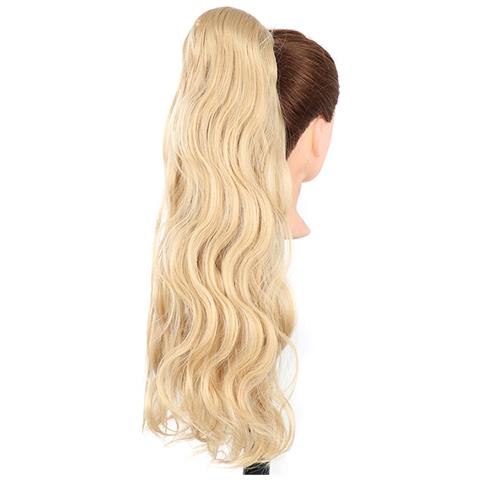 Coda Di Cavallo Biondo Platino Con Velcro: Extension Per Capelli Ondulati E Voluminosi Model 5 - Foto 1