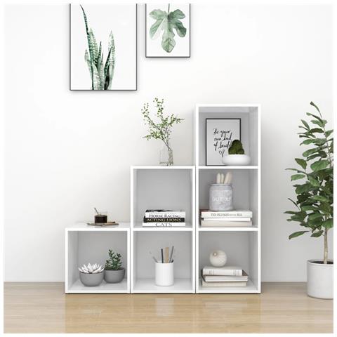 Set Mobili Porta Tv 3 Pz Bianco In Legno Multistrato - Foto 8