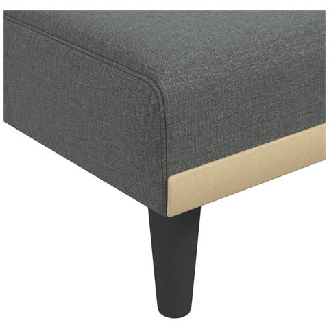Divano Letto a L Grigio Scuro 255x140x70 cm in Tessuto - Foto 9