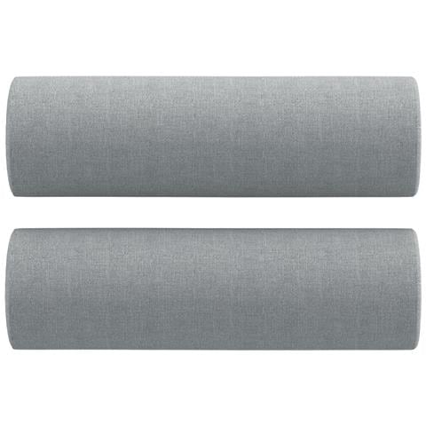 Set Divani 4 pz con Cuscini Grigio Chiaro in Tessuto - Foto 9