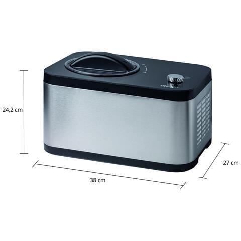 48826 Eismaschine & Joghurtbereiter EVA Gelatiera compressore 1,5 L 120 W Nero, Acciaio inox - Foto 3